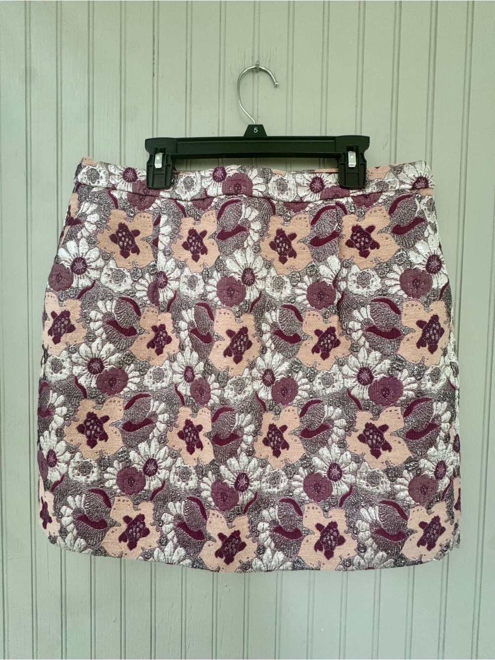 J. Crew Pink and Purple Floral jacquard Mini Skirt